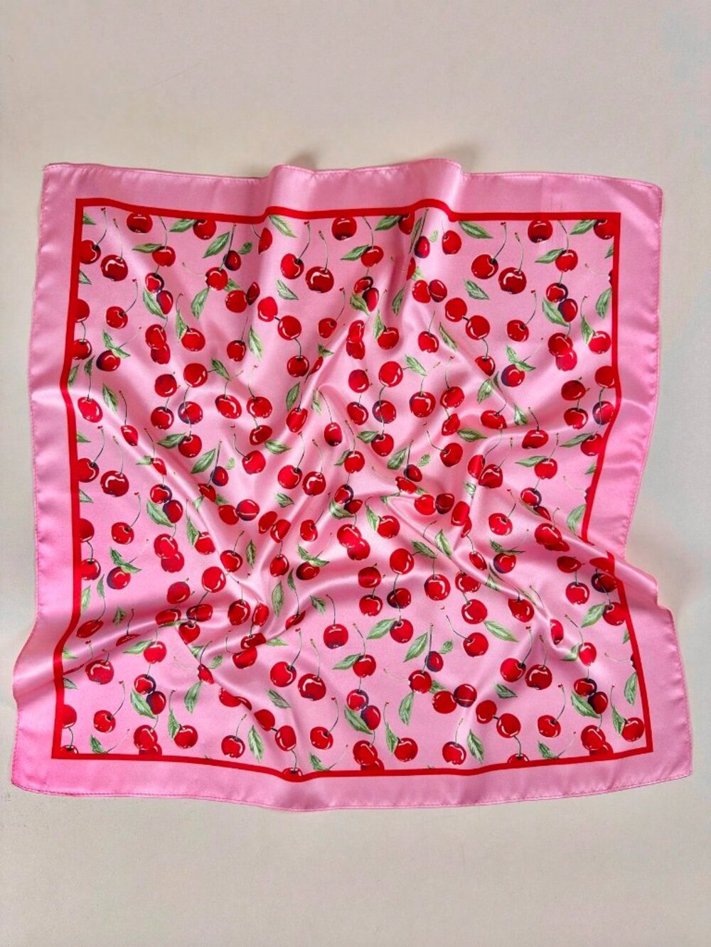Cherry Print Square Scarf
